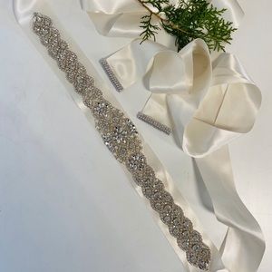 Satin Beaded Wedding Belt